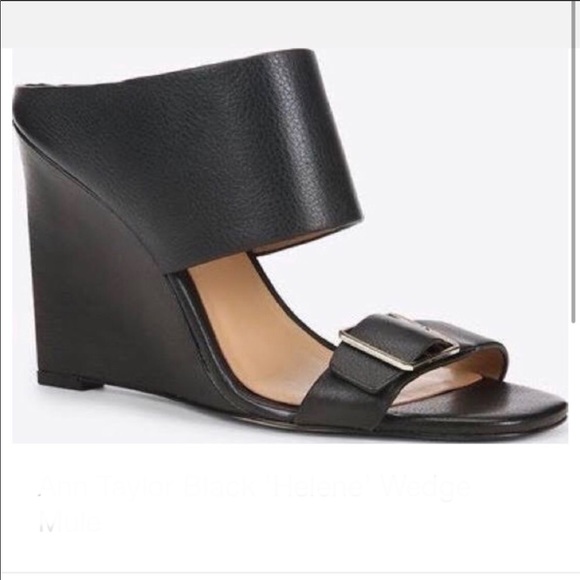 Ann Taylor Shoes - Ann Taylor Women’s Helen Buckle Leather Wedges